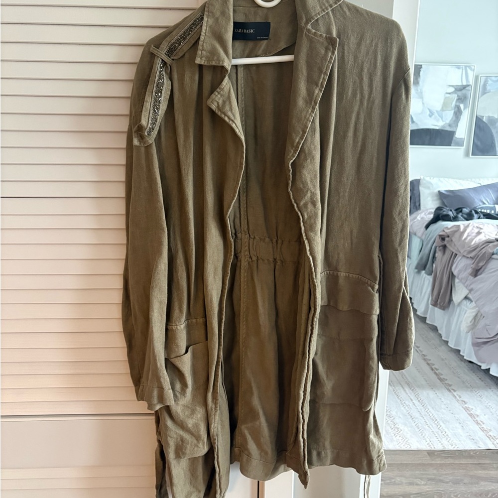 Zara Olive Trench Coat